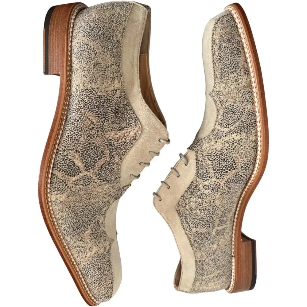 NEW Emilio Franco Italy Stingray Embossed Oxford suede Shoes 42.5 EU / 9.5 US